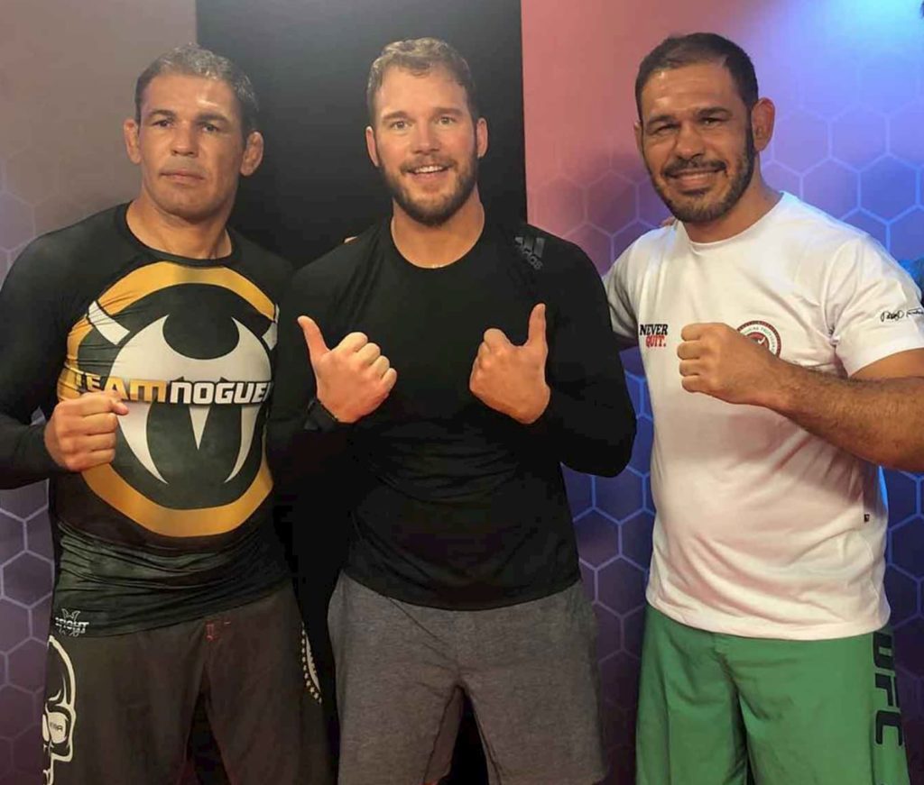 Chris Pratt training Jiu Jitsu with the Noguera brothers