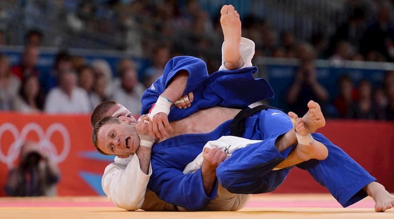 Travis Stevens winnig Olympic judo matches with Jiu Jitsu