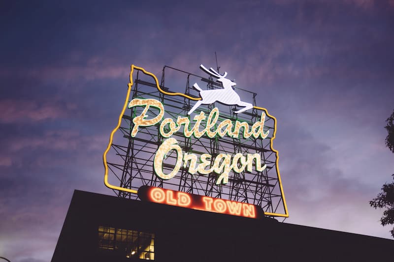 A sign that reads Portland Oregon