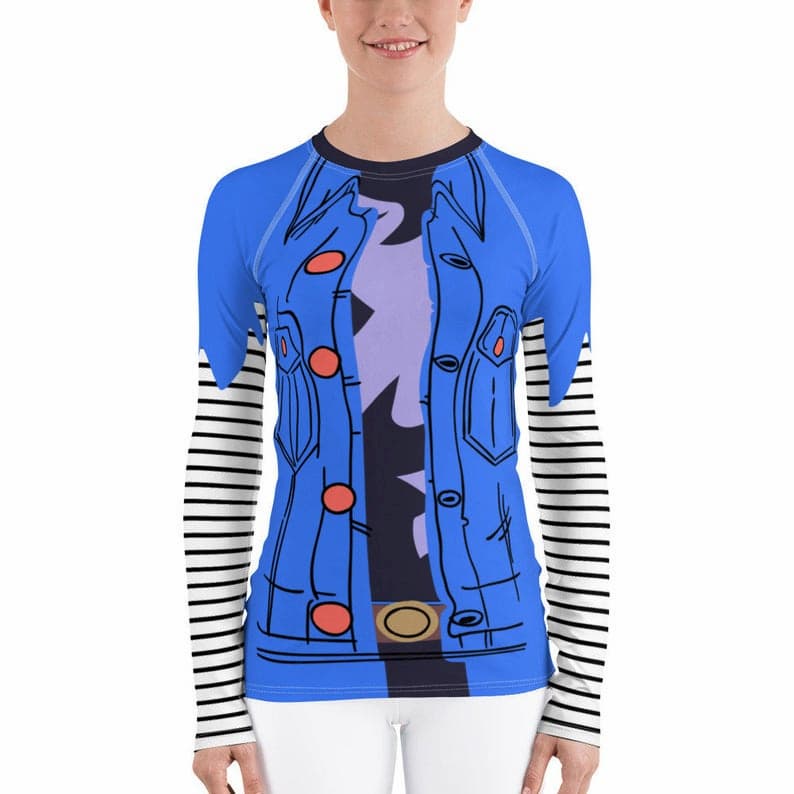Lena’s Design Corner Hand Stitched Android 18 BJJ Rash Guard